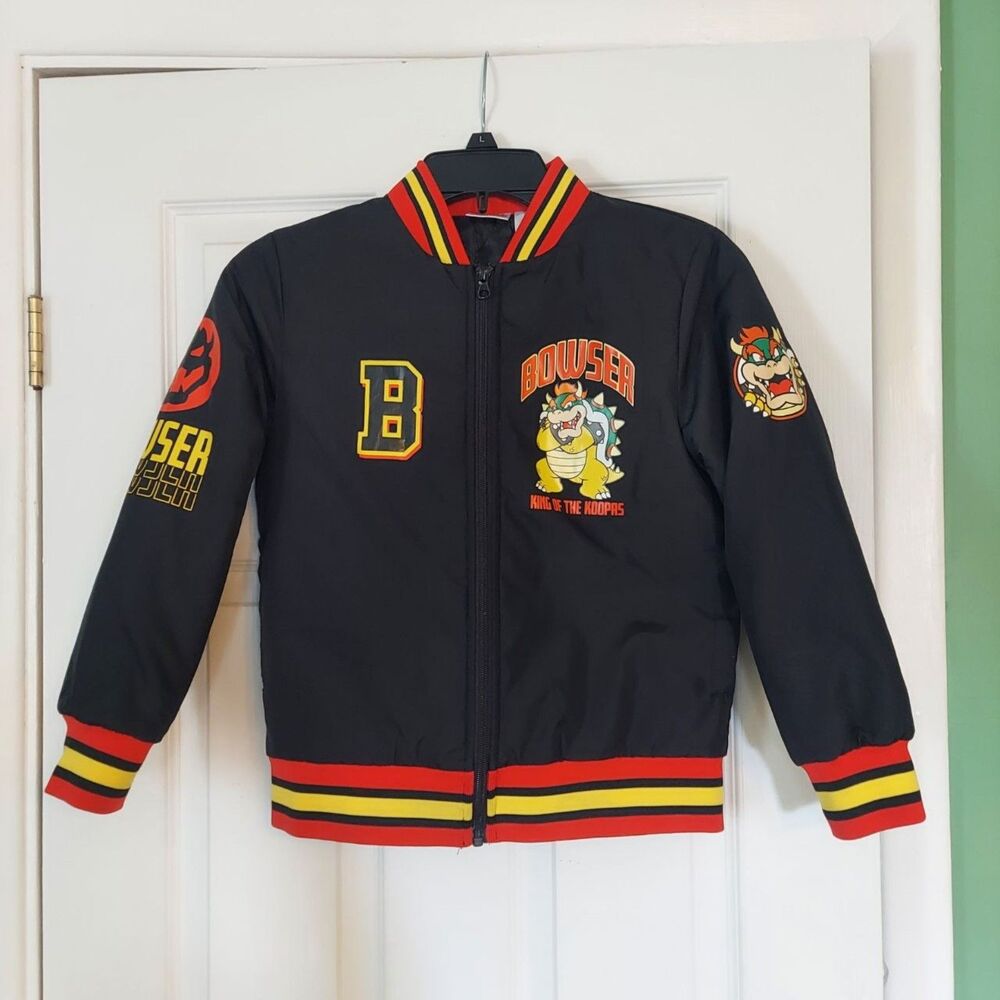 Officially Licensed Nintendo Super Mario Bomber Jacket Bowser Jacket size 8